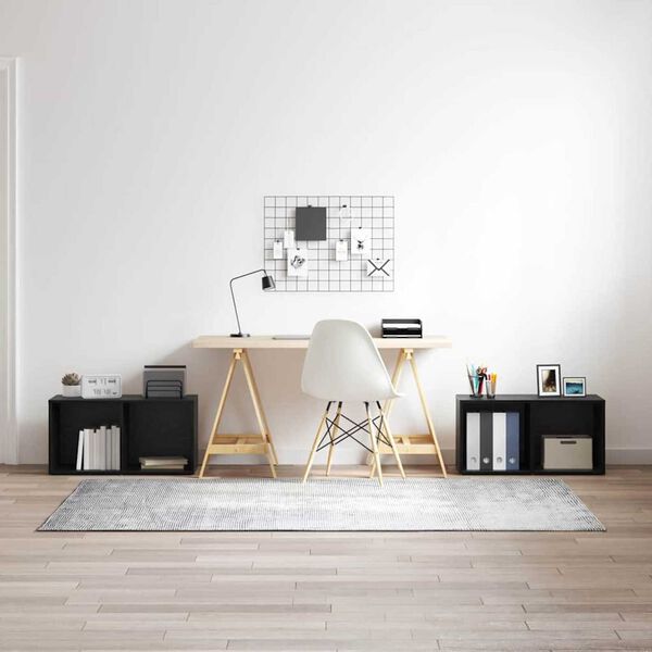 vidaXL TV-benksett 2 pcs Svart Eik 72 x 35 x 36,5 cm Konstruert tre