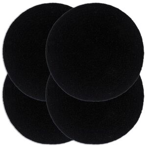 vidaXL Bordmatter 4 stk ren svart 38 cm rund bomull