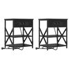 vidaXL Nattbordskap 2 stk. Svart Eik 41 x 31 x 51 cm Konstruert tre