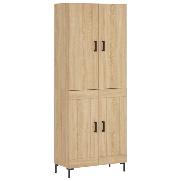 vidaXL Highboard sonoma eik 69,5x34x180 cm konstruert tre