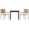 vidaXL Hage Spisegruppe med pute 3 pcs Beige polyrotting