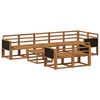 vidaXL Utend&oslash;rs sofa-sett 9 pcs Naturlig Solid akasietre