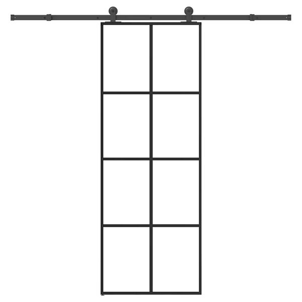 vidaXL Skyvedør med monteringssett 76x205 cm ESG glass og aluminium