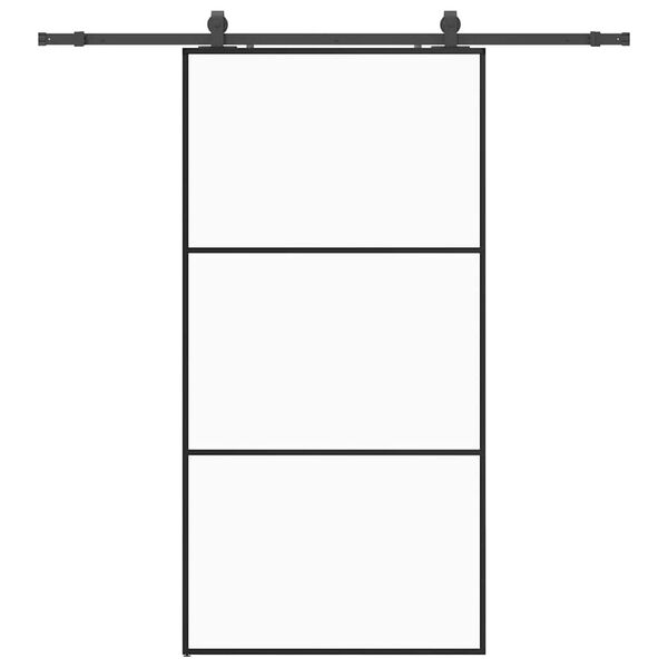 vidaXL Skyved&oslash;r med monteringssett svart 102x205 cm ESG-glass