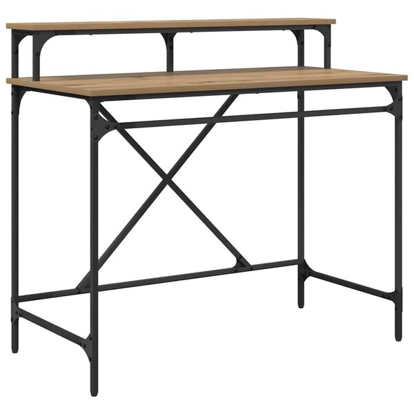 vidaXL Skrivebord Artisan Eik 100 x 50 x 90 cm Konstruert tre