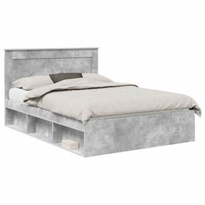 vidaXL Sengestamme med hodegjerde Betong 160 x 200 cm Massiv furu