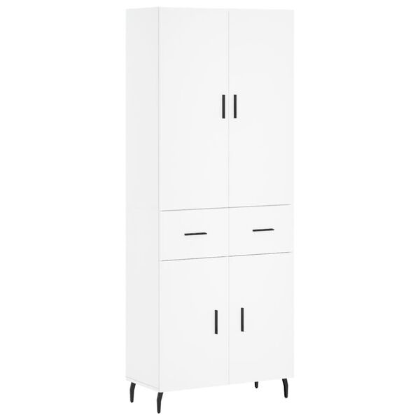 vidaXL Highboard hvit 69,5x34x180 cm konstruert tre