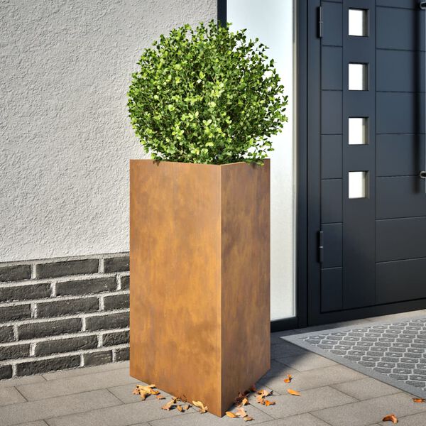 vidaXL hageplanter 2 stk trekantede 50x43x75 cm oksidert st&aring;l