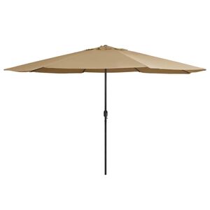 vidaXL Hageparasoll med metallstang 390 cm gr&aring;brun