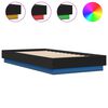 vidaXL Sengeramme med LED-lys svart 75x190 cm