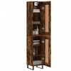 vidaXL Highboard r&oslash;kt eik 34,5x34x180 cm konstruert tre