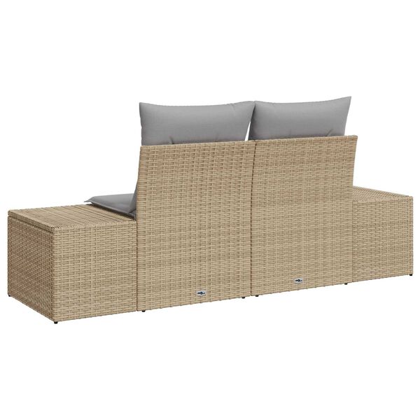 vidaXL Hagemøbelsofa Beige 123 x 62 x 69cm polyrotting