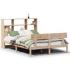 vidaXL Seng med bokhylle uten madrass 140x200 cm heltre furu