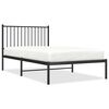 vidaXL Sengeramme i metall med hodegavl svart 100x190 cm