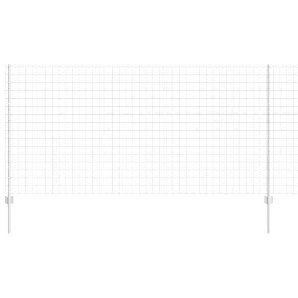 vidaXL Gjerde med stolpe s&oslash;lv 1,2 x 10 m St&aring;l