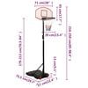 vidaXL Basketballstativ hvit 216-250 cm polyeten