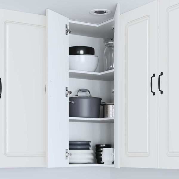 vidaXL Kjøkken veggskap med hylle Hvit 57 x 57 x 100 cm Konstruert tre