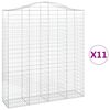 vidaXL Gabionkurver buede 11 stk 200x50x220/240 cm galvanisert jern