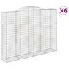 vidaXL Gabionkurver buede 6 stk 300x50x220/240 cm galvanisert jern