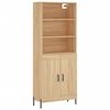 vidaXL Highboard sonoma eik 69,5x34x180 cm konstruert tre