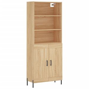vidaXL Highboard sonoma eik 69,5x34x180 cm konstruert tre