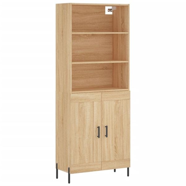 vidaXL Highboard sonoma eik 69,5x34x180 cm konstruert tre