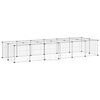vidaXL Dyrebur 28 paneler med d&oslash;r svart 210x70x35 cm st&aring;l