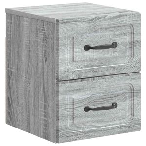 vidaXL Vegghengt Nattbord Gr&aring; sonoma 34,5 x 33 x 40 cm Konstruert tre