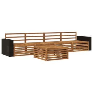 vidaXL Utend&oslash;rs sofa-sett 5 pcs Naturlig Solid akasietre