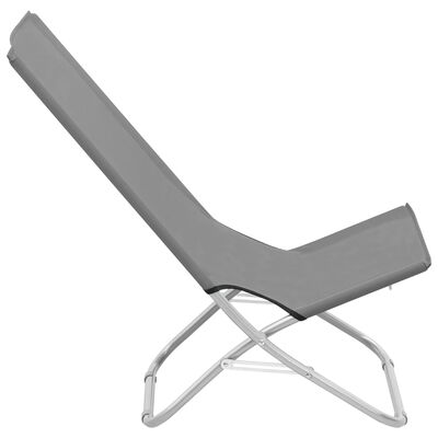 vidaXL Sammenleggbare strandstoler 2 stk grå stoff