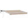 vidaXL Manuell markiseramme med LEDs Beige og Hvit 3 x 2,5 m