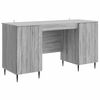 vidaXL Skrivebord med d&oslash;r Gr&aring; sonoma 142,5 x 50 x 75 cm Konstruert tre
