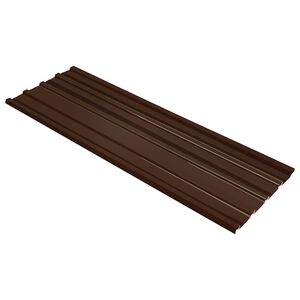 vidaXL Takpanel 12 stk. Brun 129 x 45 cm Galvanisert st&aring;l