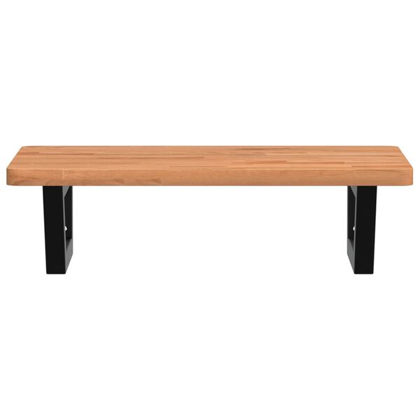 vidaXL Servanthylle veggmontert stål og heltre bøketre