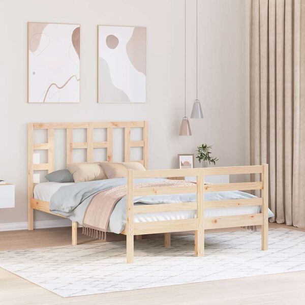 vidaXL Sengeramme med hodegavl 120x200 cm heltre