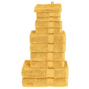 vidaXL Premium h&aring;ndklesett 12 deler SOLUND gull 600 g/m2