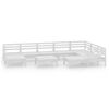 vidaXL Hagesofagruppe 10 deler hvit heltre furu