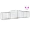 vidaXL Gabionkurver buede 10 stk 300x50x60/80 cm galvanisert jern