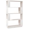 vidaXL Bokhylle/romdeler hvit 80x25x132 cm heltre furu