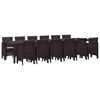 vidaXL Hage Spisegruppe 13 pcs Brun Polt rattan