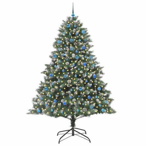 vidaXL Kunstig juletre med 300 LED gr&oslash;nn 240 cm PVC og plast og st&aring;l