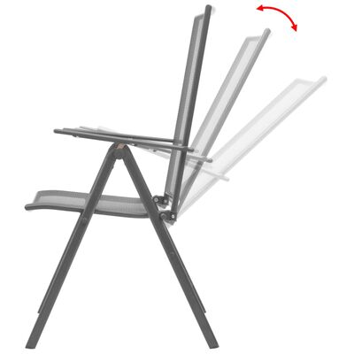 vidaXL Utendørs spisestue med brettbare stoler 5 deler stål antrasitt