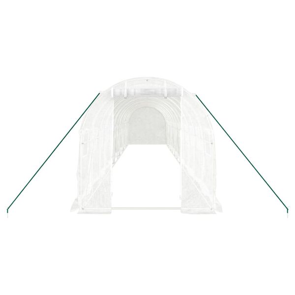 vidaXL Drivhus med st&aring;lramme hvit 24 m&sup2; 12x2x2 m