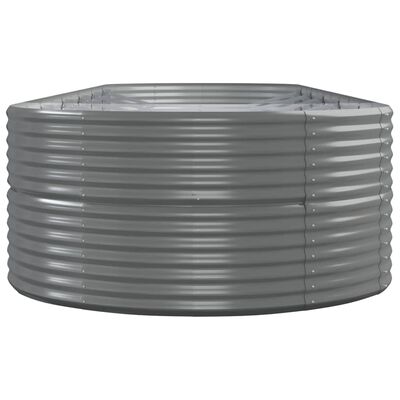 vidaXL Høybed pulverlakkert stål 510x140x68 cm grå