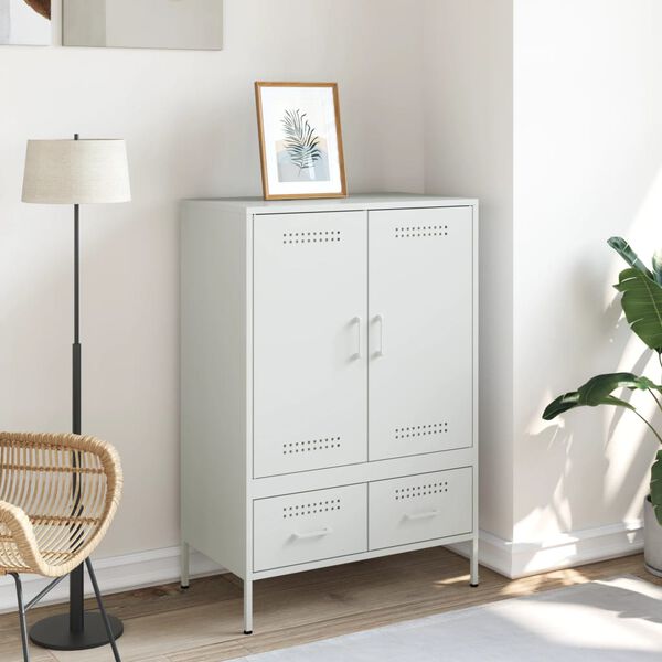 vidaXL Highboard hvit 68x39x101,5 cm stål