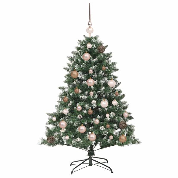 vidaXL Kunstig juletre med 150 LED gr&oslash;nn 120 cm PVC og plast og st&aring;l
