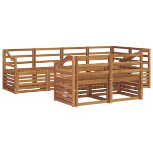 vidaXL Utend&oslash;rs sofa-sett 7 stk. Naturlig Polyester