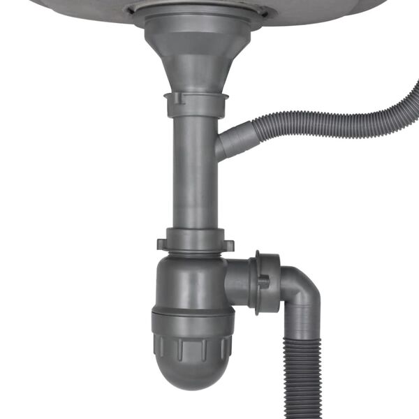 Firkantet Kj&oslash;kkenvask med Sluk - Rustfritt St&aring;l