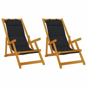 vidaXL Strandstol 2 stk. Brun Solid akasietre
