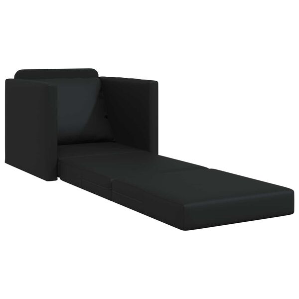 vidaXL Sammenleggbar Sofa seng Svart 74 x 77 x 81 cm PVC